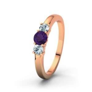 Bild von   amethyst rotgoldring roubyjpg | 🌟 Gravur nach Wunsch 🪄