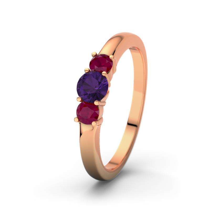 Bild von   amethyst rotgoldring roubyjpg | 🌟 Gravur nach Wunsch 🪄