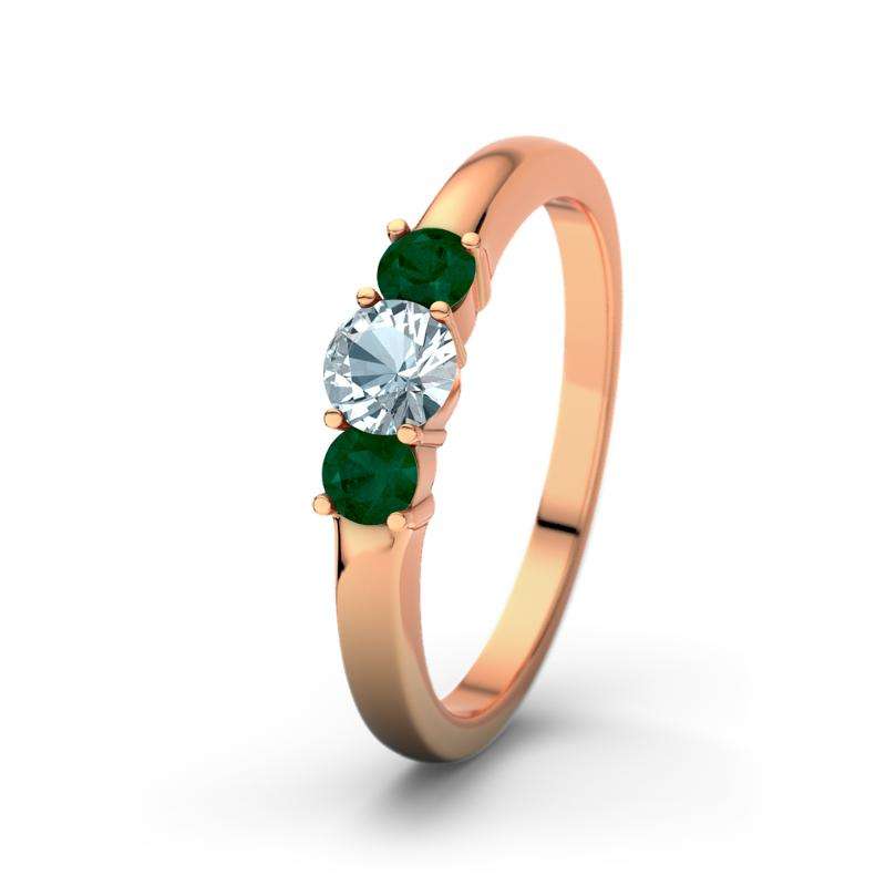 Bild von   aquamarin rotgoldring roubyjpg | 🌟 Gravur nach Wunsch 🪄