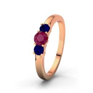 Bild von   blauer saphir rotgoldring roubjpg | 🌟 Gravur nach Wunsch 🪄