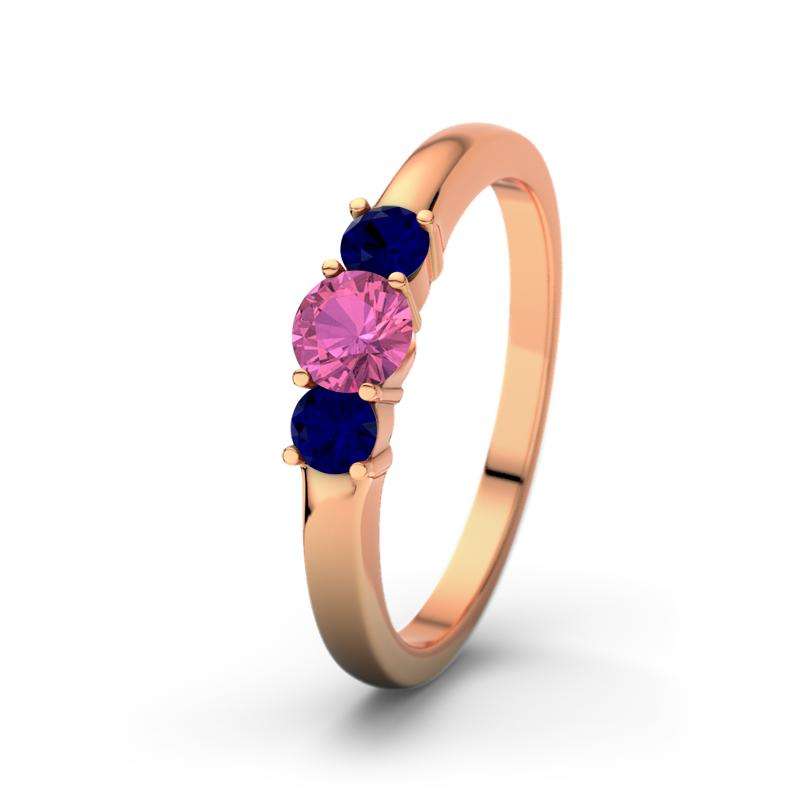 Bild von   pinker turmalin rotgoldring rojpg | 🌟 Gravur nach Wunsch 🪄