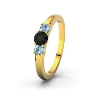 Bild von   schwarzer achat gelbgoldring rjpg | 🌟 Gravur nach Wunsch 🪄