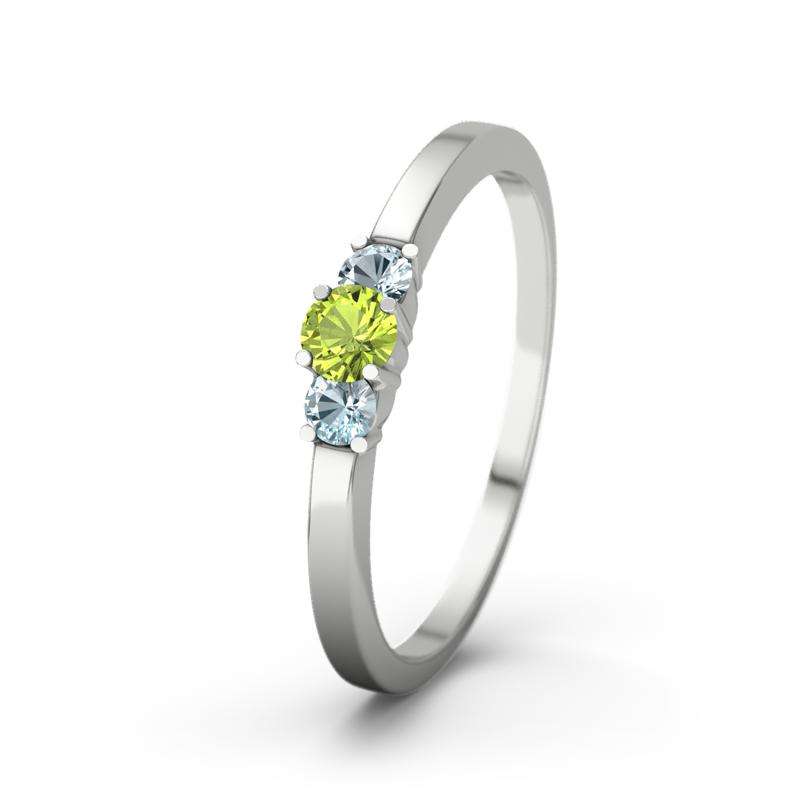Bild von   peridot weissgoldring shannonjpg | 🌟 Gravur nach Wunsch 🪄