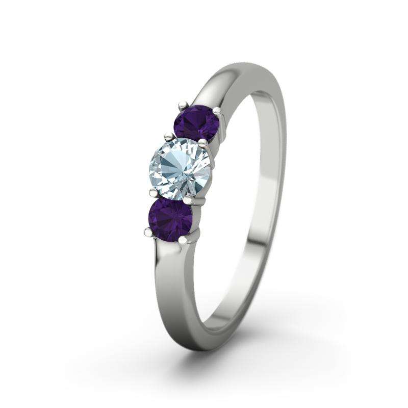 Bild von   aquamarin platinumring roubyjpg | 🌟 Gravur nach Wunsch 🪄