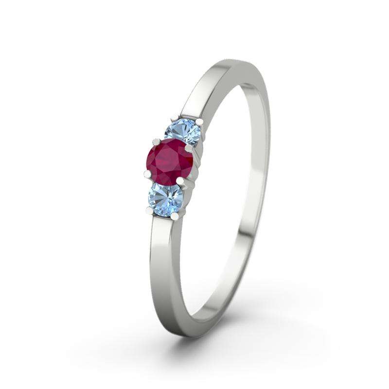Bild von   blauer topas weissgoldring shajpg | 🌟 Gravur nach Wunsch 🪄
