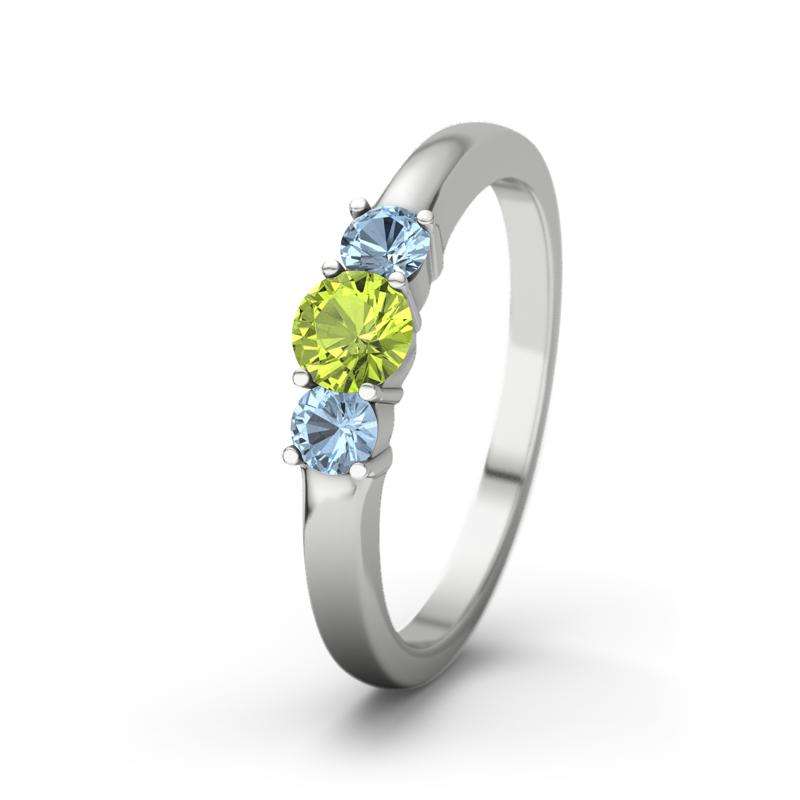 Bild von   peridot weissgoldring roubyjpg | 🌟 Gravur nach Wunsch 🪄