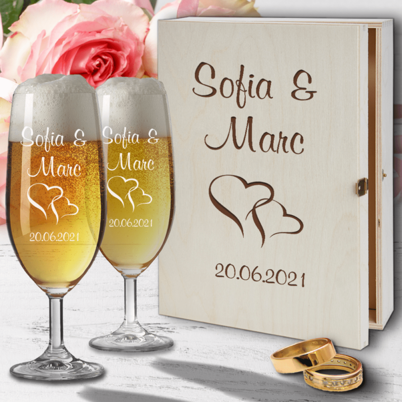 Bild von   bierglaeser zur hochzeit in hopng | 🌟 Gravur nach Wunsch 🪄