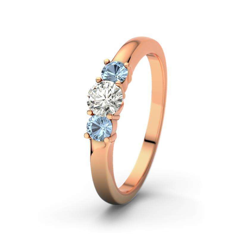 Bild von   blauer topas rotgoldring roubyjpg | 🌟 Gravur nach Wunsch 🪄