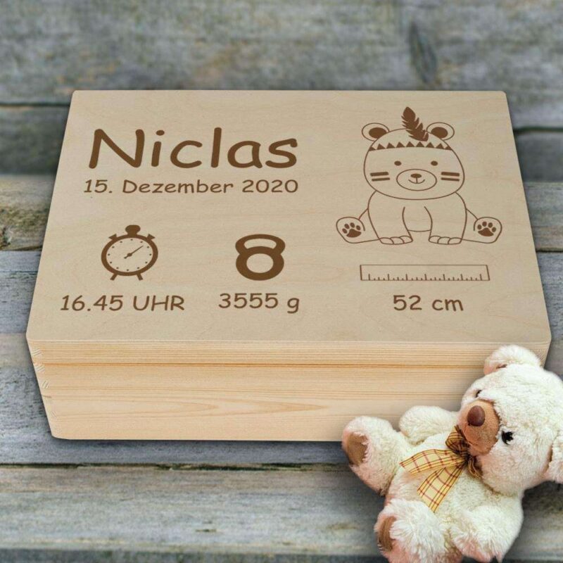 Bild von   erinnerungsbox fuer kinder tedjpg | 🌟 Gravur nach Wunsch 🪄