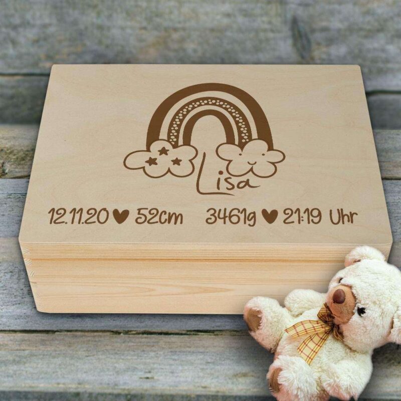 Bild von   erinnerungsbox baby zur geburtjpg | 🌟 Gravur nach Wunsch 🪄
