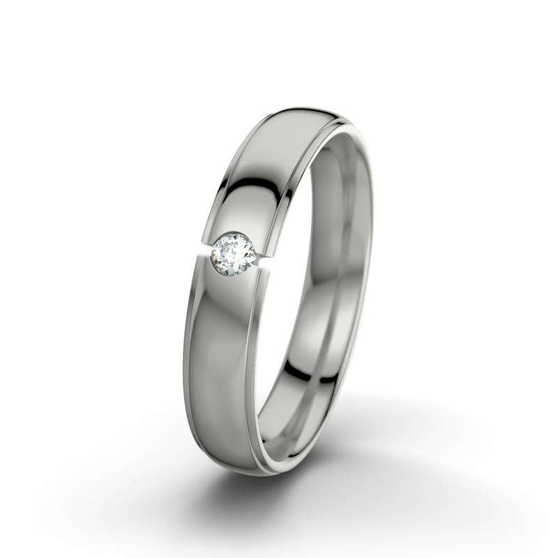 Diamant Platinum poliertring Josephine - (Platinum 600 poliert) Ring mit gratis Ringgravur
