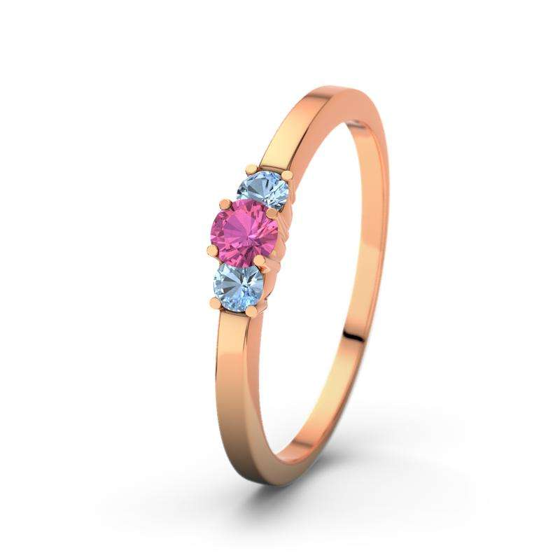 Bild von   pinker turmalin rotgoldring shjpg | 🌟 Gravur nach Wunsch 🪄