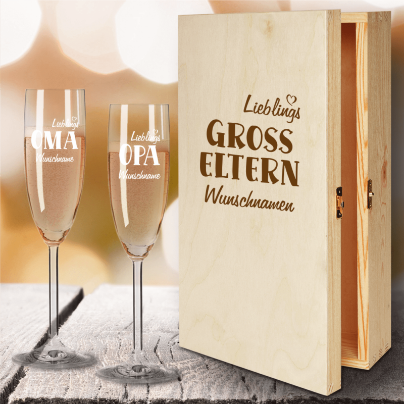 Bild von   geschenkbox sektglaeser von lepng | 🌟 Gravur nach Wunsch 🪄