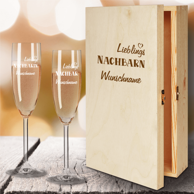 Bild von   geschenkbox sektglaeser von lepng | 🌟 Gravur nach Wunsch 🪄