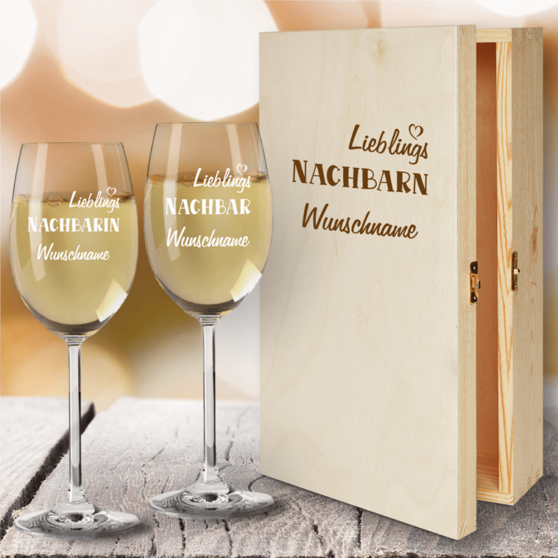 Bild von   geschenkbox weissweinglaeser vpng | 🌟 Gravur nach Wunsch 🪄