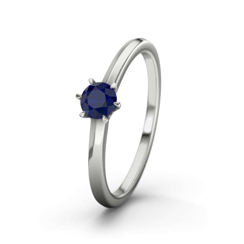 Bild von   blauer saphir platinumring cojpg | 🌟 Gravur nach Wunsch 🪄
