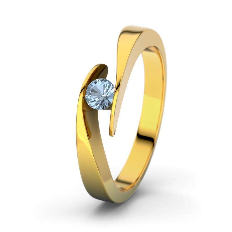 Bild von   blauer topas gelbgoldring summjpg | 🌟 Gravur nach Wunsch 🪄