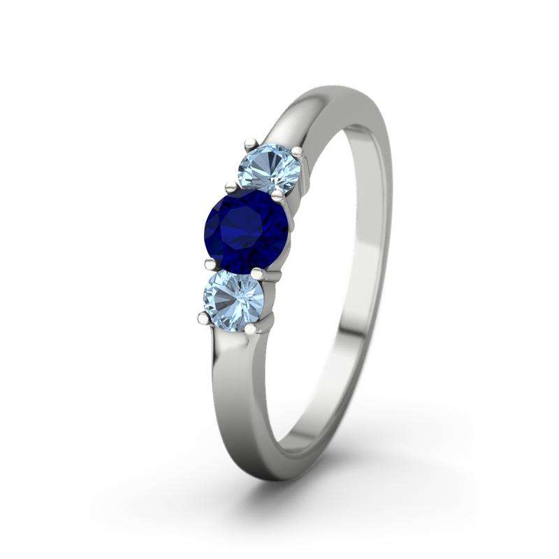 Bild von   blauer saphir platinumring roujpg | 🌟 Gravur nach Wunsch 🪄