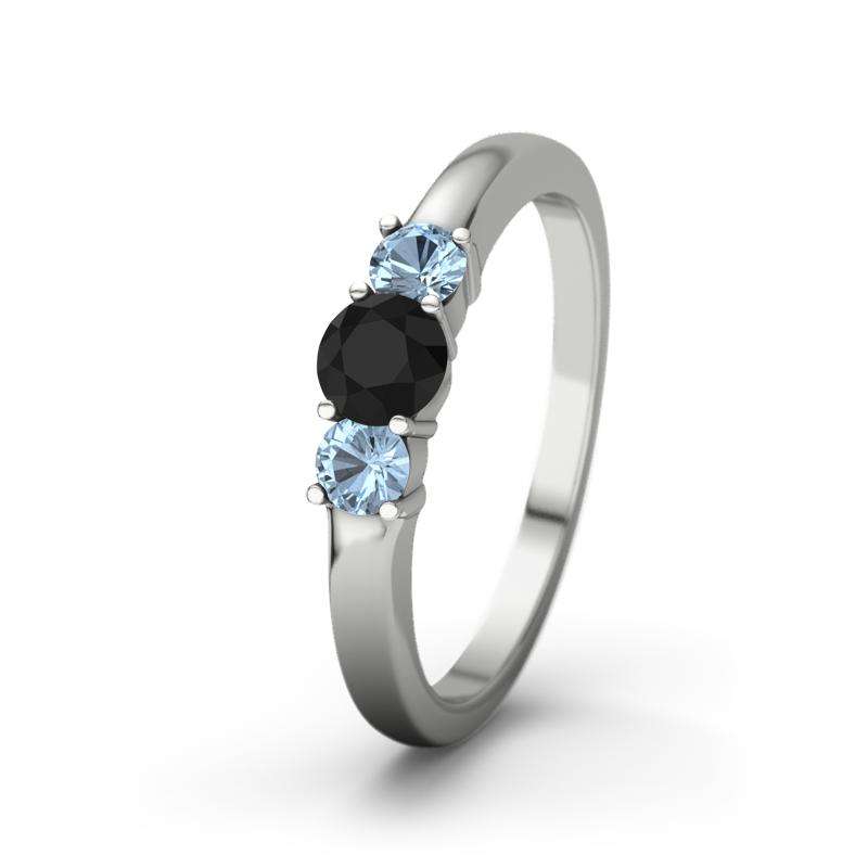 Bild von   schwarzer achat platinumring rjpg | 🌟 Gravur nach Wunsch 🪄