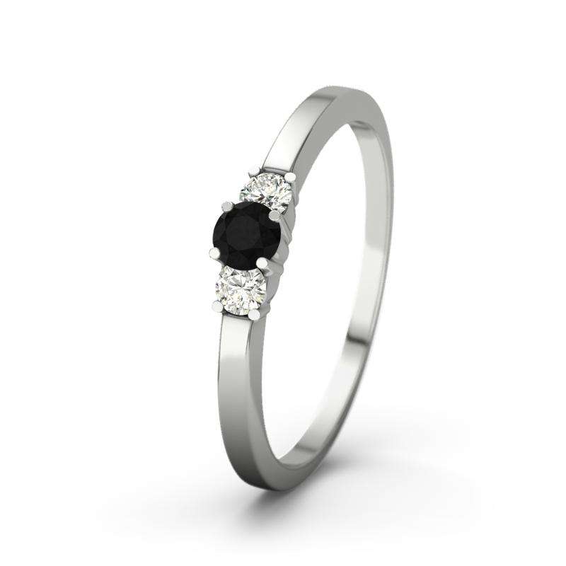 Diamant Schwarz Platinumring Shannon - (Platinum 950) Ring mit gratis Ringgravur