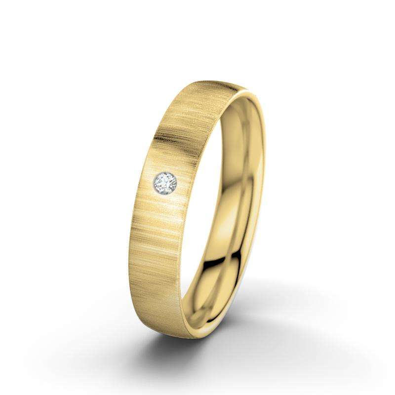 Bild von   diamant gelbgold quermattringjpg | 🌟 Gravur nach Wunsch 🪄