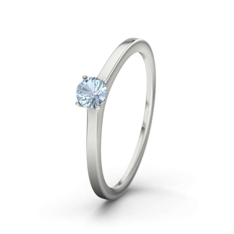 Bild von   blauer topas weissgoldring laojpg | 🌟 Gravur nach Wunsch 🪄