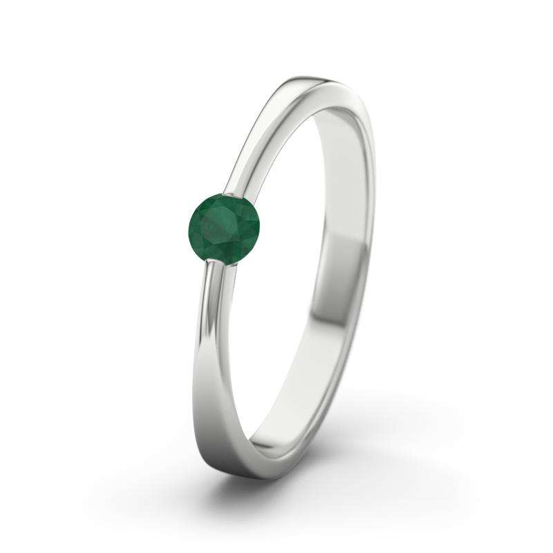 Bild von   smaragd weissgoldring maisiejpg | 🌟 Gravur nach Wunsch 🪄