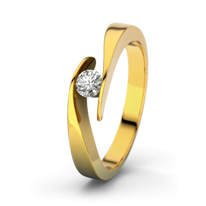 Bild von   diamant gelbgoldring summertimjpg | 🌟 Gravur nach Wunsch 🪄