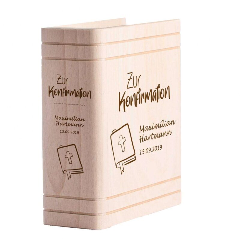 Personalisiertes Sparbuch mit Gravur zur Konfirmation - Gesangbuch