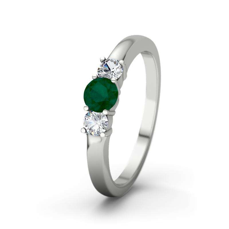 Bild von   smaragd weissgoldring roubyjpg | 🌟 Gravur nach Wunsch 🪄