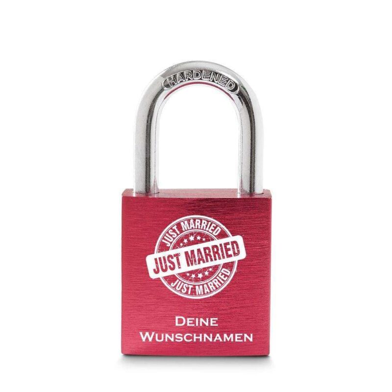 Bild von   liebesschloss just married rotjpg | 🌟 Gravur nach Wunsch 🪄