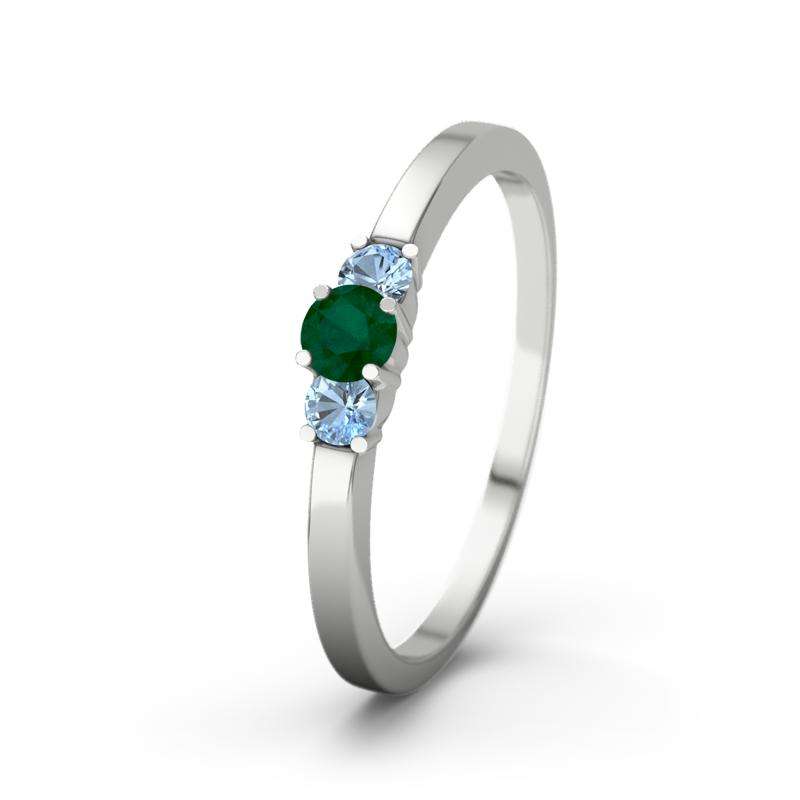 Bild von   smaragd weissgoldring shannonjpg | 🌟 Gravur nach Wunsch 🪄