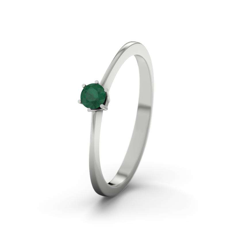 Bild von   smaragd weissgoldring aucklandjpg | 🌟 Gravur nach Wunsch 🪄