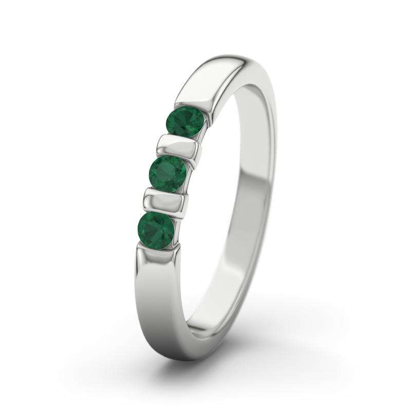 Bild von   smaragd weissgoldring melissajpg | 🌟 Gravur nach Wunsch 🪄