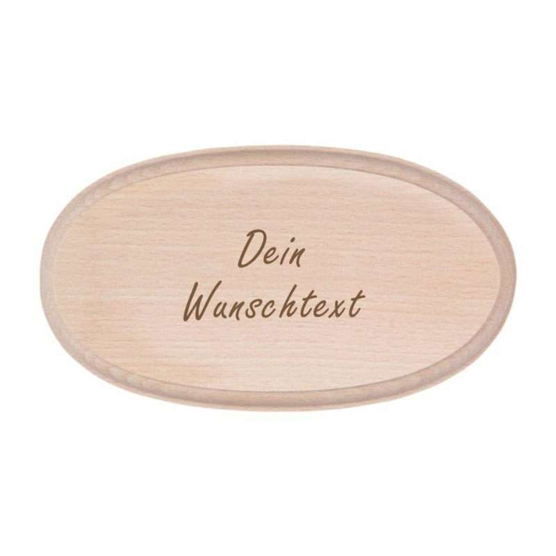 Bild von Türschild mit Deiner Namensgravur aus Buchenholz oval Wunschtext | 🔮 Gravur nach Wunsch 🌟