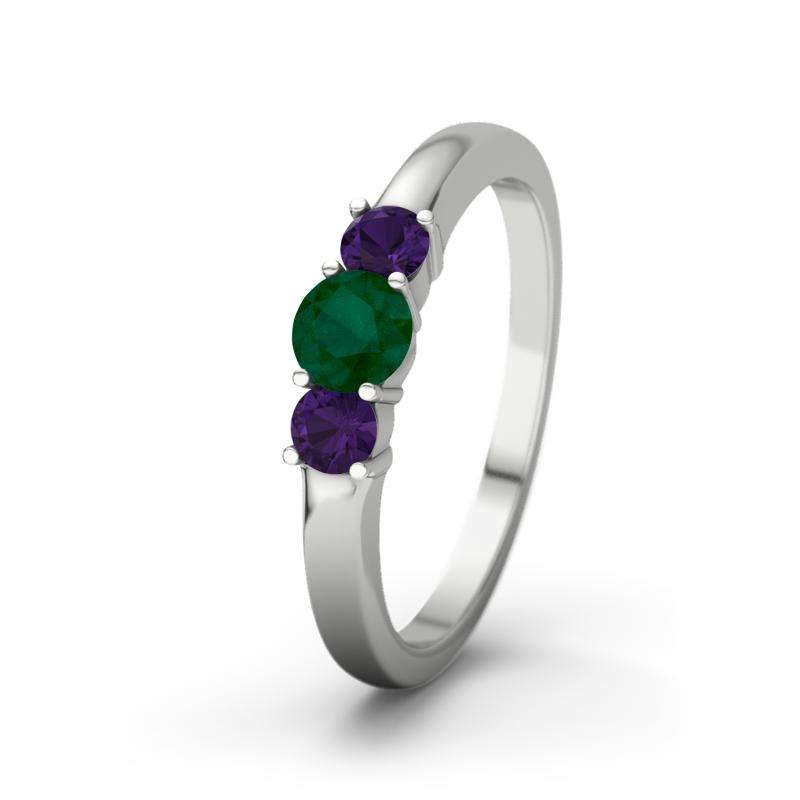 Bild von   smaragd weissgoldring roubyjpg | 🌟 Gravur nach Wunsch 🪄