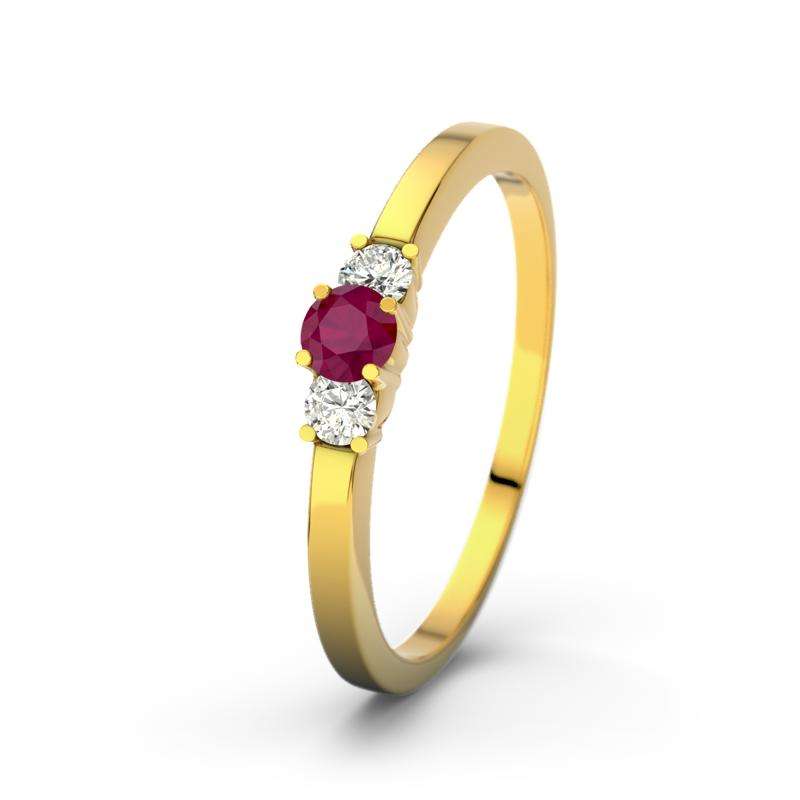 Rubin Gelbgoldring Shannon - (Gelbgold 585) Ring mit gratis Ringgravur