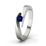 Bild von   blauer saphir sterlingsilberrijpg | 🌟 Gravur nach Wunsch 🪄