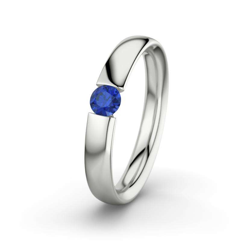 Bild von   blauer saphir weissgoldring isjpg | 🌟 Gravur nach Wunsch 🪄