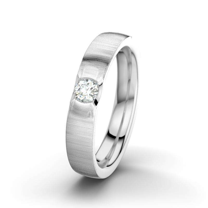 Bild von   diamant weissgold quermattringjpg | 🌟 Gravur nach Wunsch 🪄