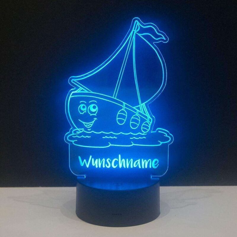 Bild von   led licht schiff mit wunschnamjpg | 🌟 Gravur nach Wunsch 🪄