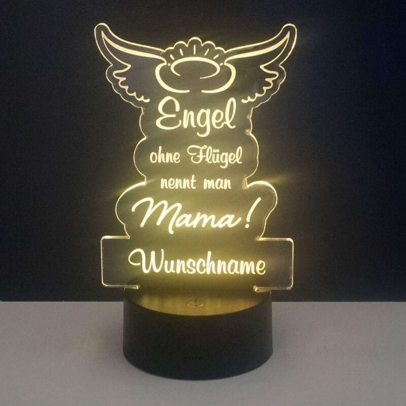 Bild von   led leuchte engel mama mit wunjpg | 🌟 Gravur nach Wunsch 🪄