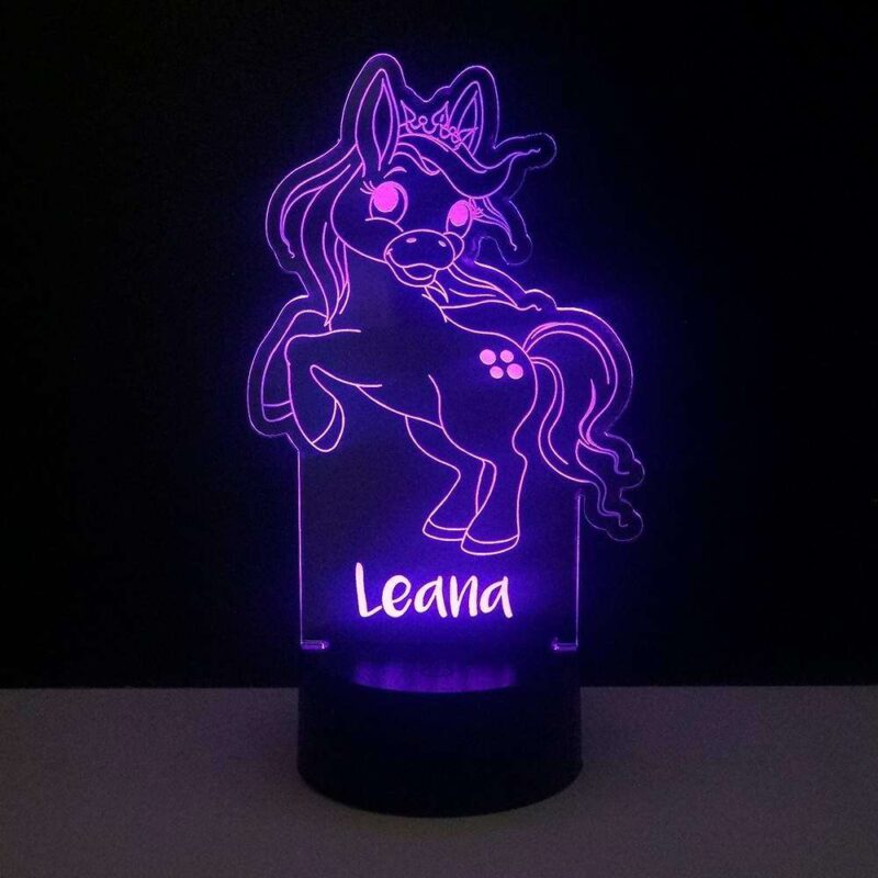 Bild von   led leuchte pony mit wunschnamjpg | 🌟 Gravur nach Wunsch 🪄