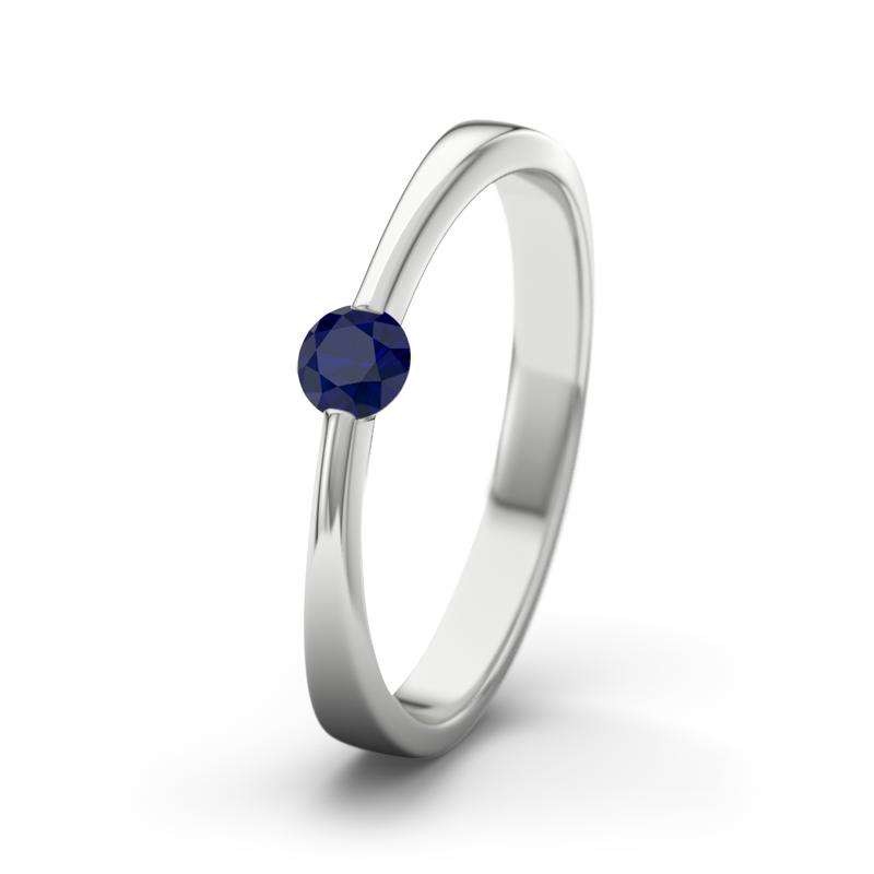 Bild von   blauer saphir weissgoldring majpg | 🌟 Gravur nach Wunsch 🪄