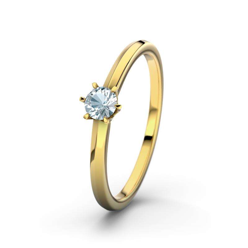 Bild von   aquamarin gelbgoldring meridajpg | 🌟 Gravur nach Wunsch 🪄