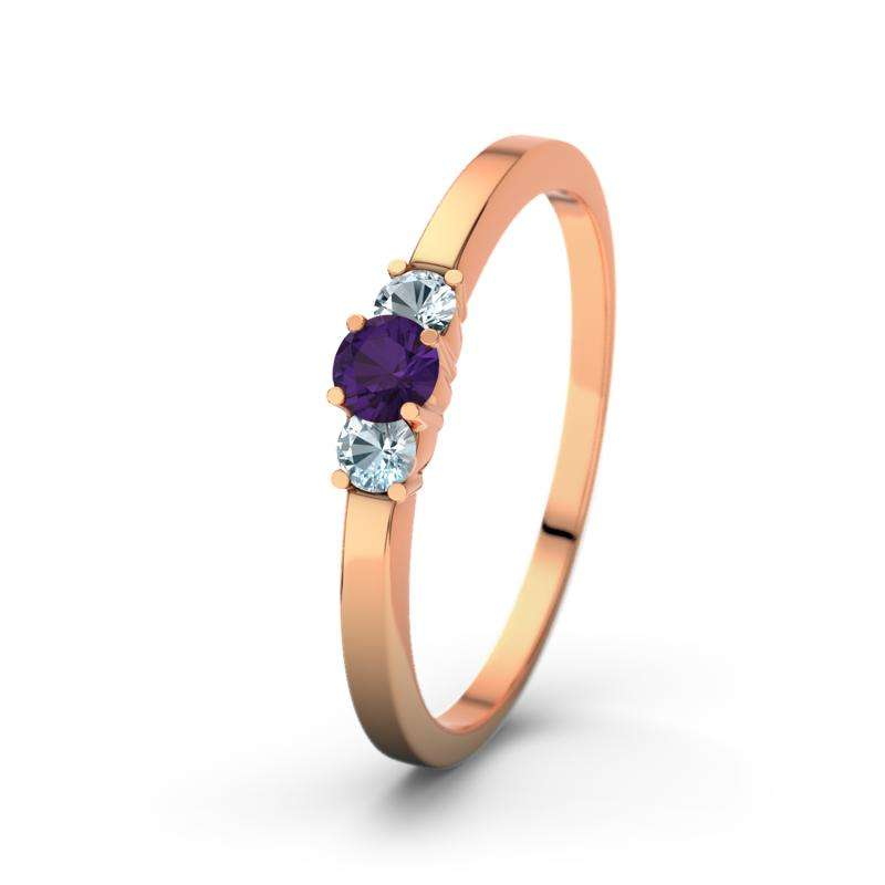 Amethyst Rotgoldring Shannon - (Rotgold 585) Ring mit gratis Ringgravur