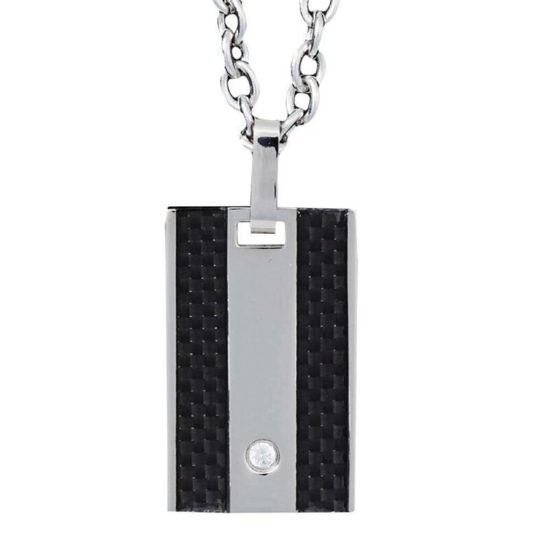 Bild von   anhaenger carbon mit zirkoniajpg | 🌟 Gravur nach Wunsch 🪄