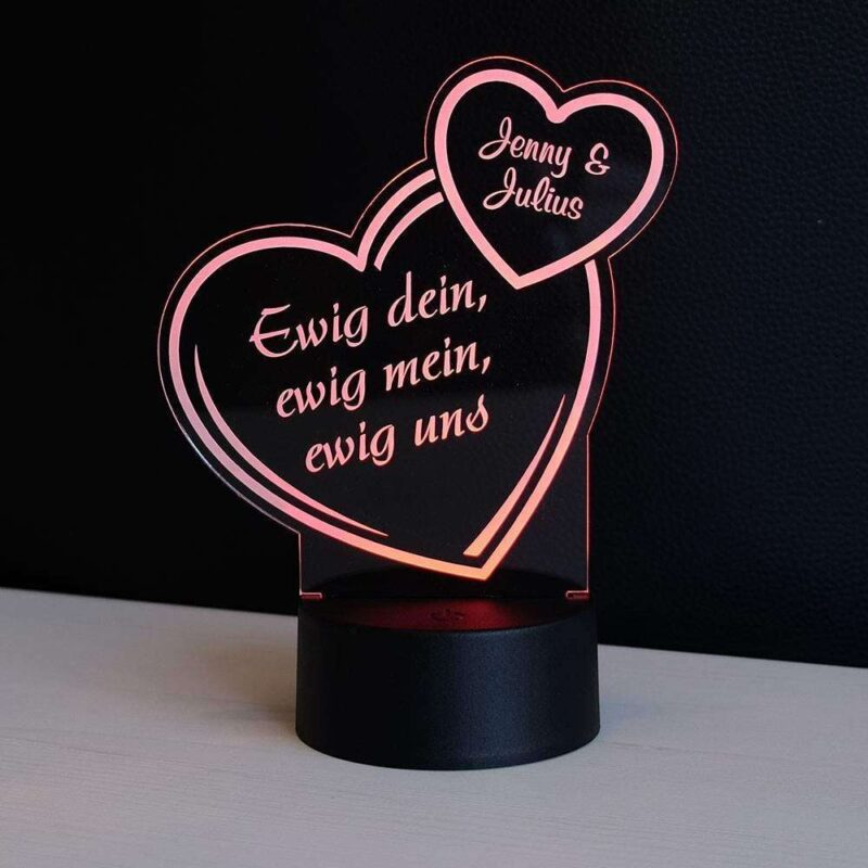 Bild von   led deko licht herzen mit namejpg | 🌟 Gravur nach Wunsch 🪄