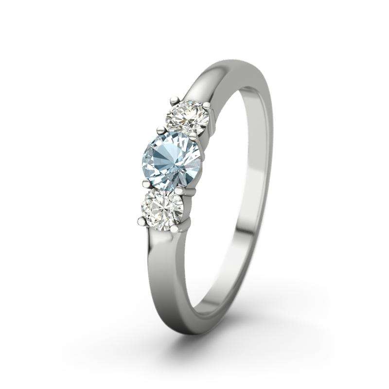 Bild von   aquamarin platinumring roubyjpg | 🌟 Gravur nach Wunsch 🪄