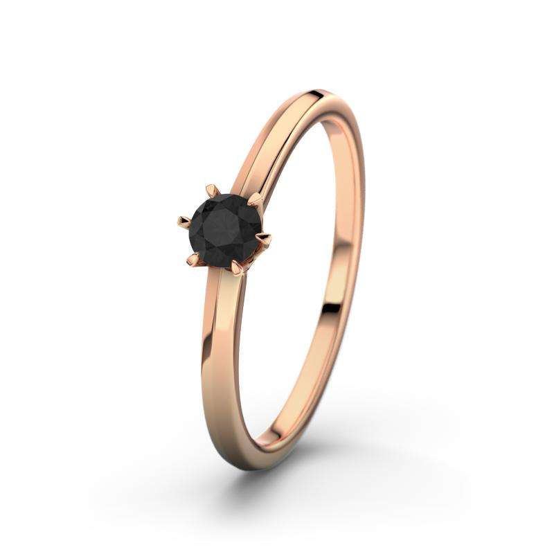 Bild von   diamant schwarz rotgoldring majpg | 🌟 Gravur nach Wunsch 🪄
